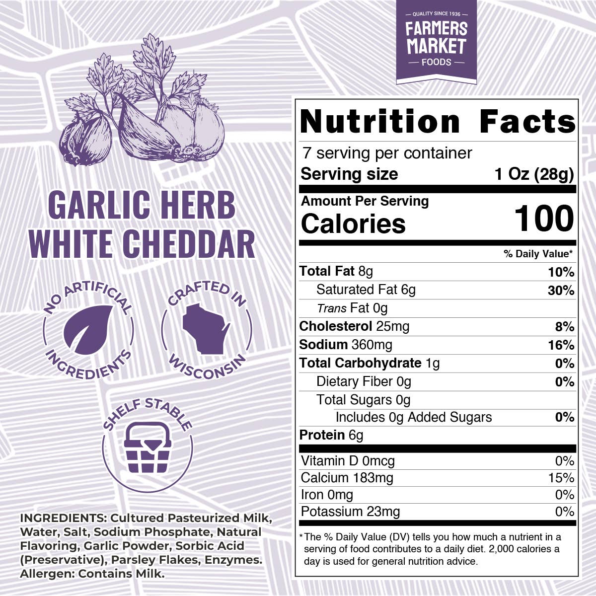 Garlic Herb White Cheddar