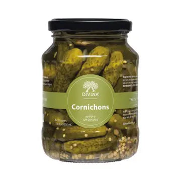 Divina Cornichons Extra Fine Gherkins, 12 oz