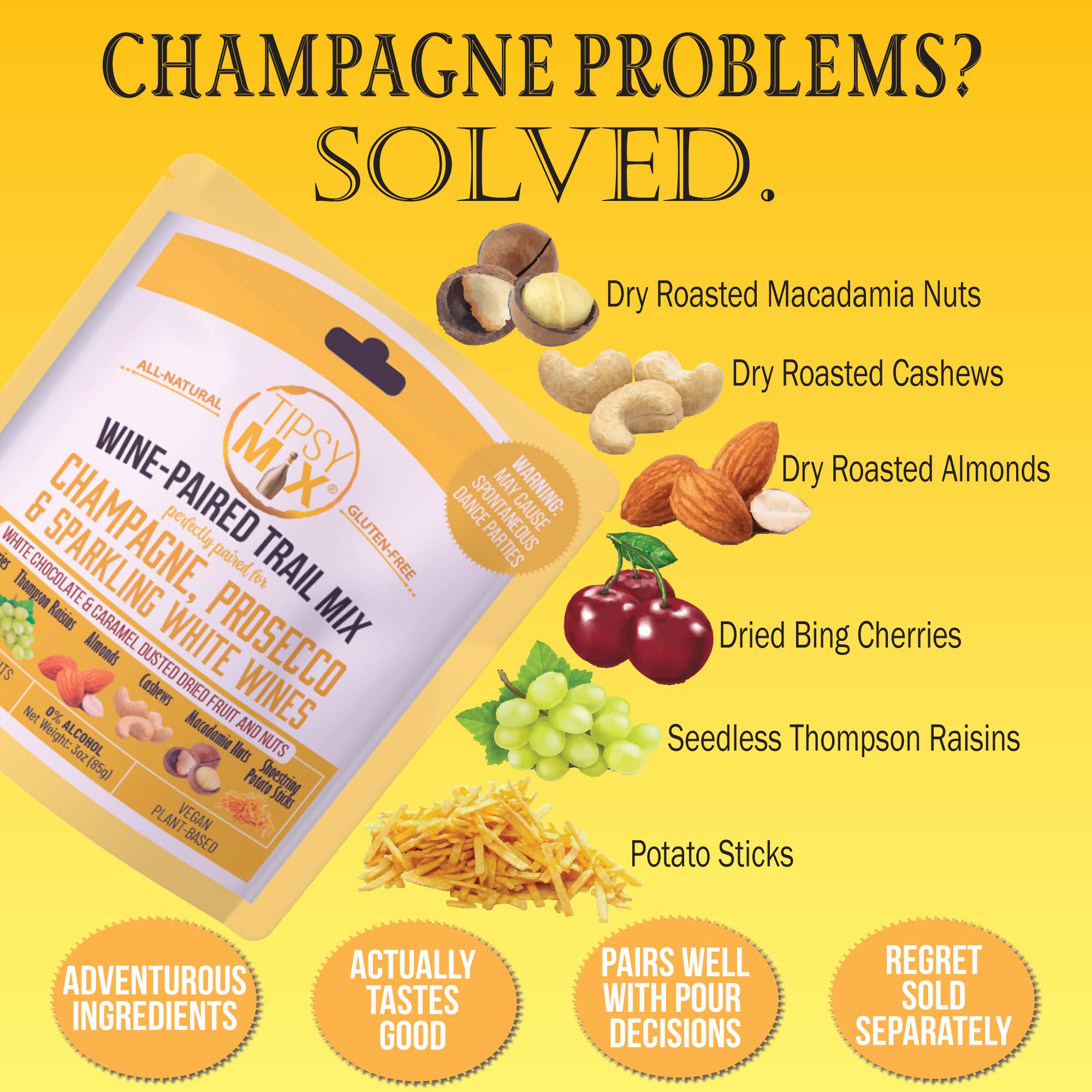 01. Wine-Paired Trail Mix - Champagne & Sparkling White Wine