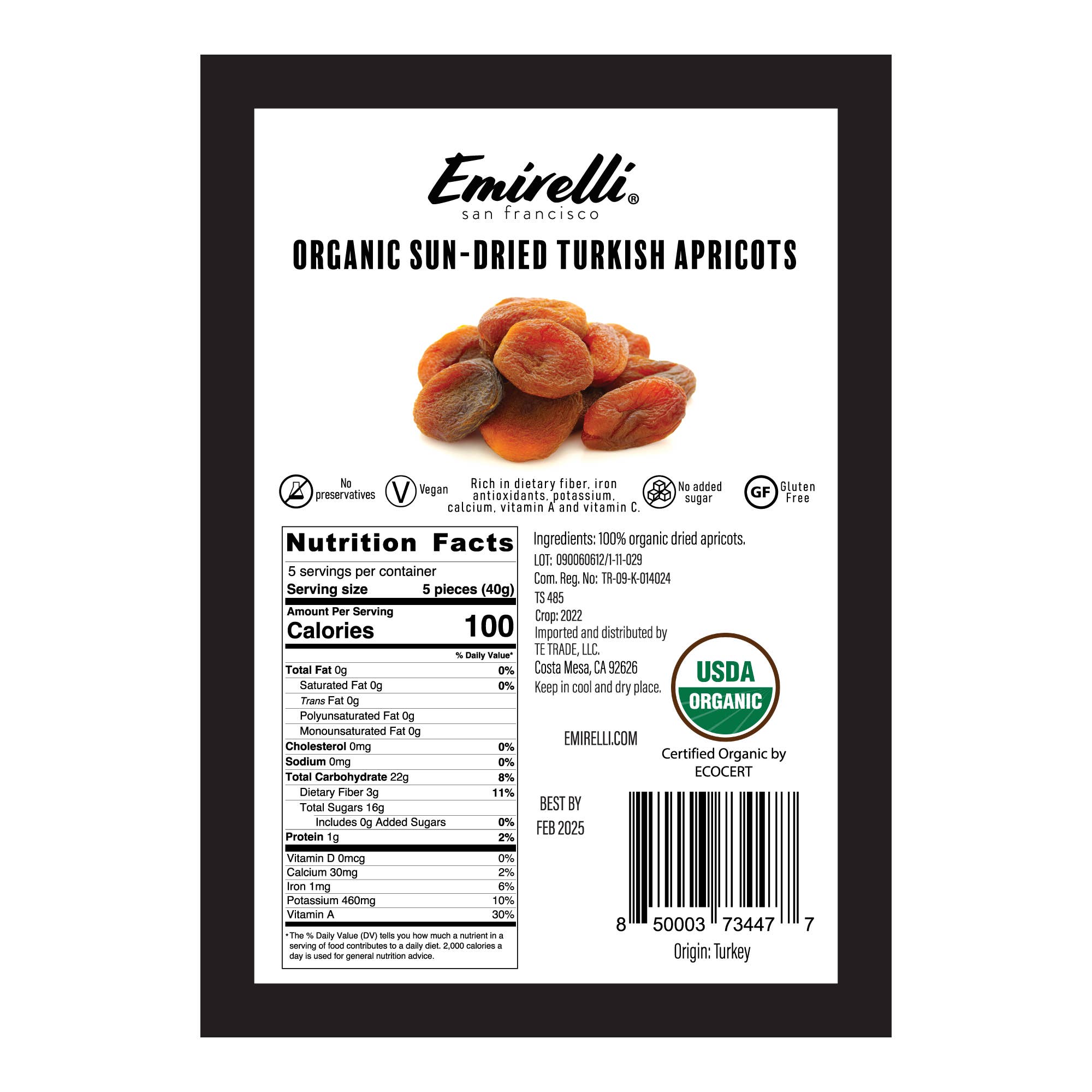 Emirelli Organic Sun-Dried Turkish Apricots